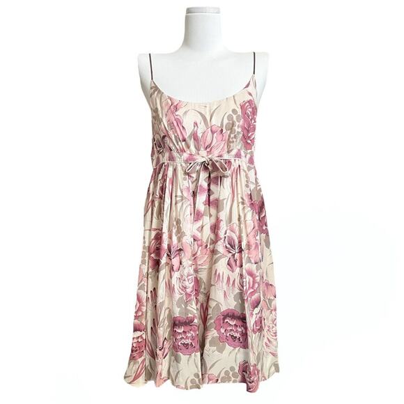 Tracy Reese by Plenty Jacana Floral Silk Spaghetti Strap Dress 6 Fairy Cottage - Picture 1 of 3